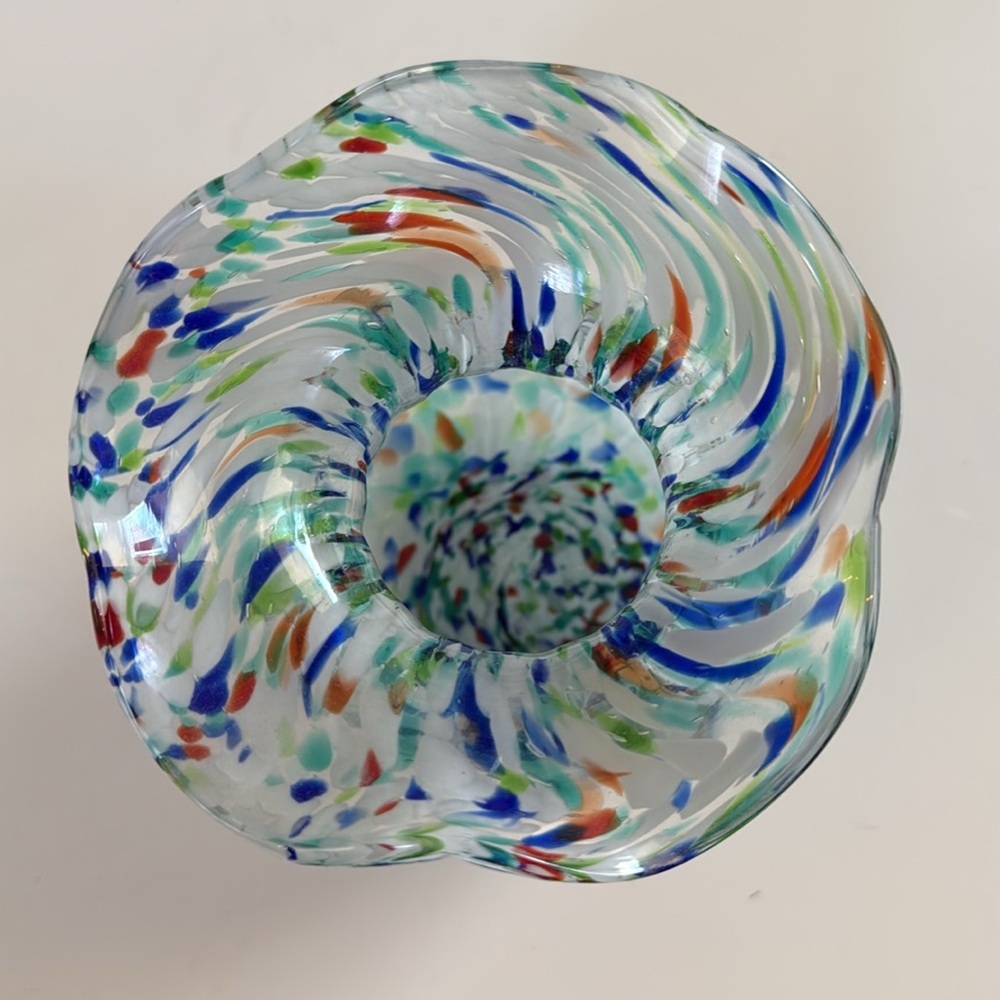 MCM colorful glass vase / Vintage Murano - Picture 2 of 3